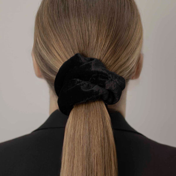 BLACK VELVET NATURAL SILK CLASSIC HAIR TIE