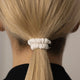 WHITE STRIPED SILK HAIR TIE MiniMI/MidiMI