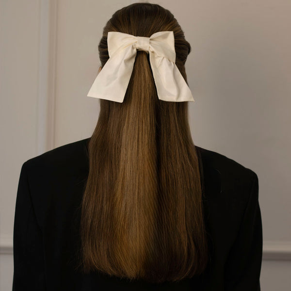 CLASSIC HAIR BOW | NATURAL SILK MATTE