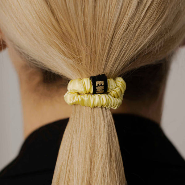 LIMONCELLO COLORED SILK HAIR TIE OF MEDIUM THICKNESS MidiMI