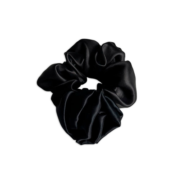 BLACK SILK HAIR TIE