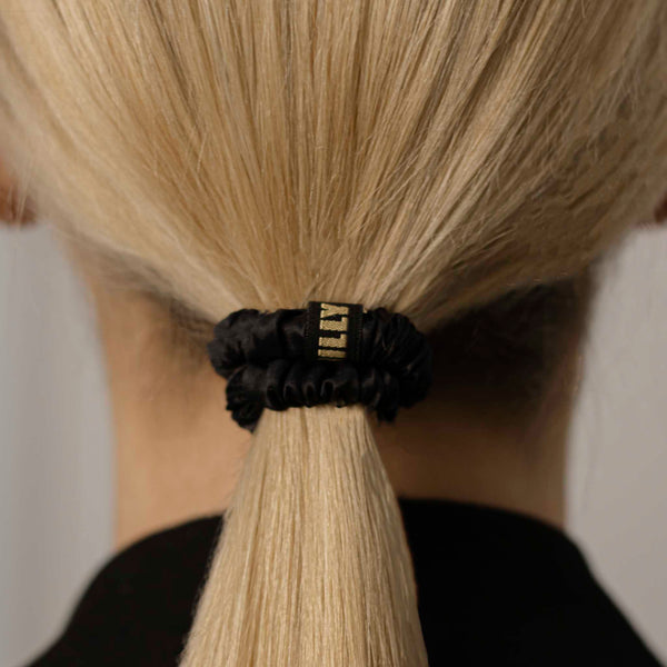 SILK BLACK HAIR TIE | STORIEMS PLAUKAMS MidiMI