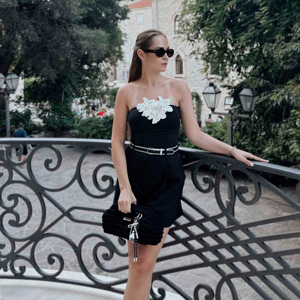 JUODA NERTA RANKINĖ DELNINĖ+ PAKABUKAS DOVANA