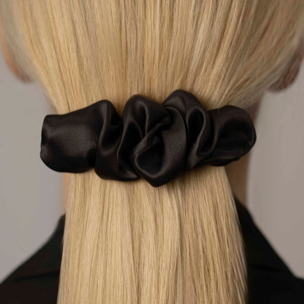 CLASSIC PIN | NATURAL SILK BLACK WRINKLED "WAVE"