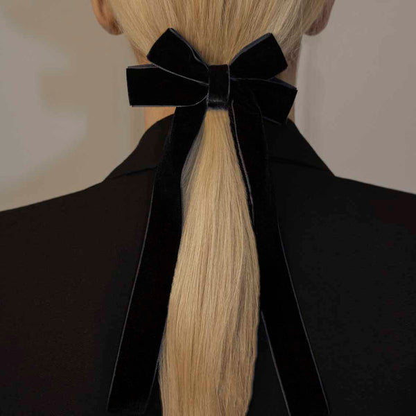 CLASSIC PIN | BLACK ELEGANT HAIR BOW