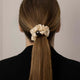 CREAMY NATURAL SILK THIN HAIR TIE HANDMADE