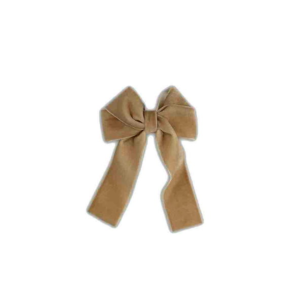 CLASSIC HAIR BOW | CREAMY VELVET CLIP