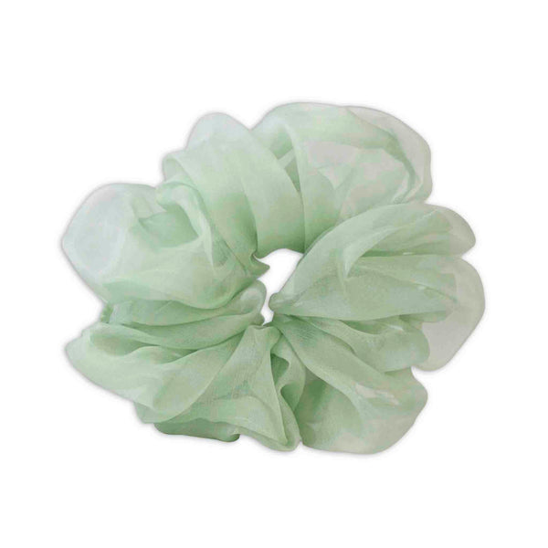 MAXI GREEN SILK ORGANZA SCRUNCHIE