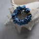 BLUE NATURAL SILK THIN HAIR TIE HANDMADE