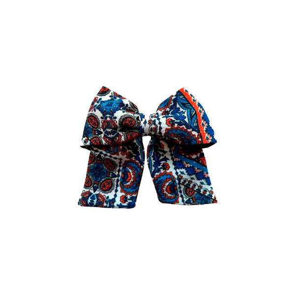 CLASSIC HAIR BOW | BLUE SPOTTED CLIP