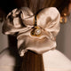 CLASSIC CREAMY SCRUNCHIE WITH GOLD DETAILS