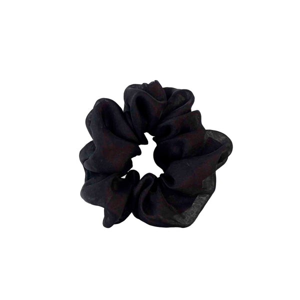 NATURAL SILK CLASSIC BLACK ORGANZA HAIR TIE