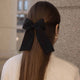 HAIR CLIP | PERSONALIZED MATTE RIBBON WITH BLACK LETTER