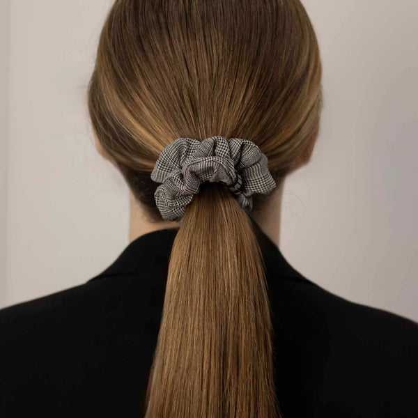 SILK STRIPED THIN HAIR TIE