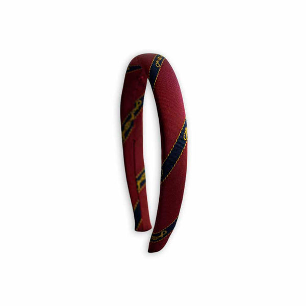 NATURAL SILK SINGLE RED HEADBAND