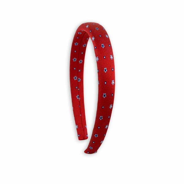 NATURAL SILK SINGLE RED FLOWER HAIR BAND