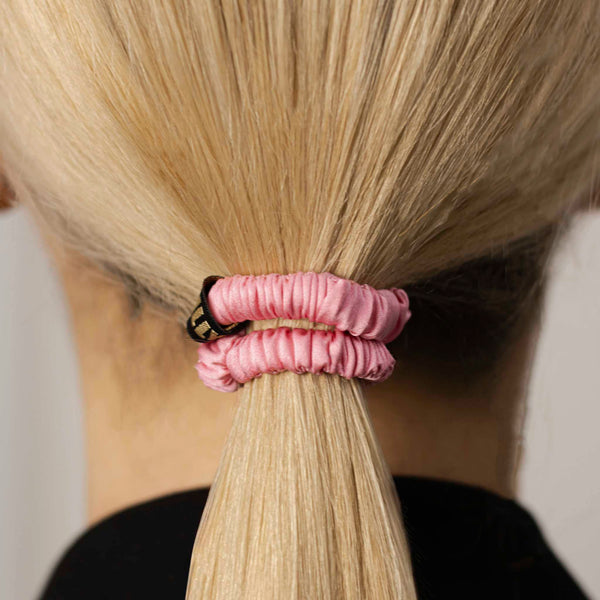 PINK SILK HAIR TIE FOR VERY FINE HAIR MiniMI