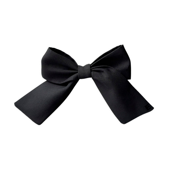 HAIR CLIP | PERSONALIZED MATTE RIBBON WITH BLACK LETTER