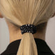 SPOTTED BLACK SILK HAIR TIE FOR VERY FINE HAIR MiniMI