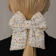 CLASSIC HAIR BOW | WHITE STRIPED MORNING CLIP