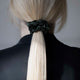 BLUE NATURAL SILK THIN HAIR TIE HANDMADE